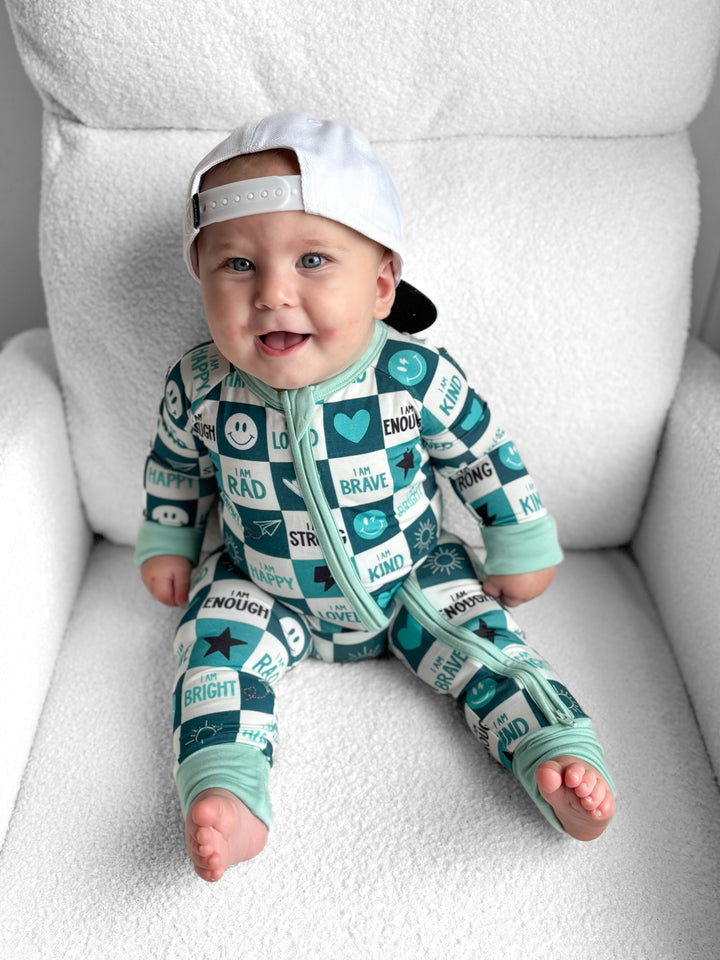 Dream Big Affirmation Pajamas (B)-Zippy Romper PREORDER