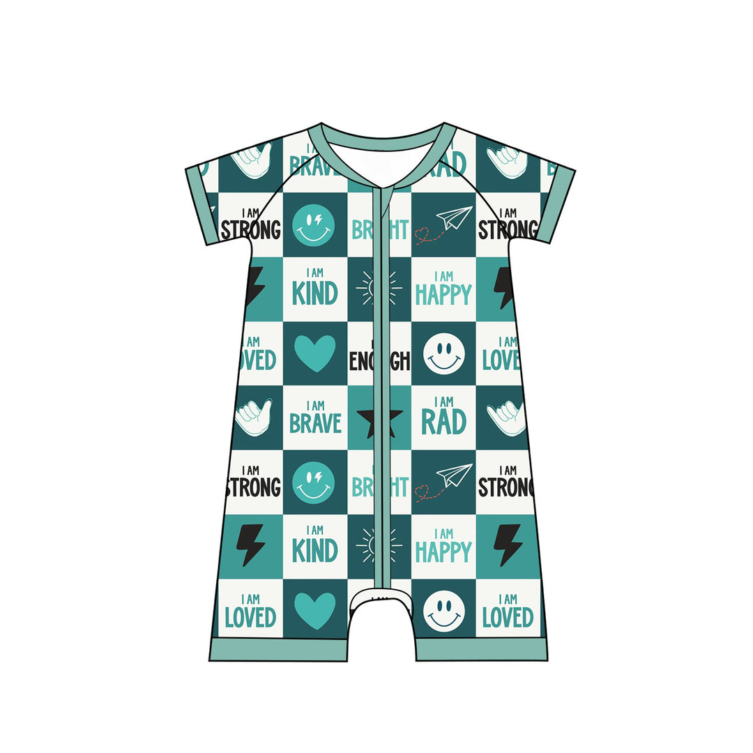 Dream Big Affirmation Pajamas (B) - Shorty Zippy Romper - PREORDER