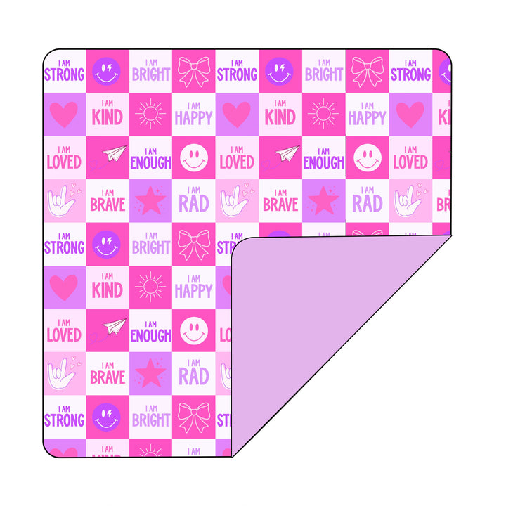 Dream Big Affirmation 50x50 blanket pink